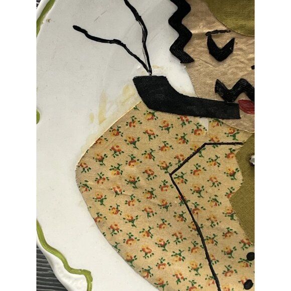 Folk Art 1950s His & Hers Portraits Vintage MCM Plates Beth & Bill Kitschy Decor - Picture 5 of 13